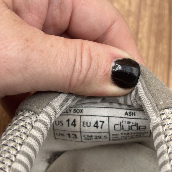 Hey Dude Wally Sox ASH Lightweight Slip On US Men's Size US 14 - Picture 8 of 8